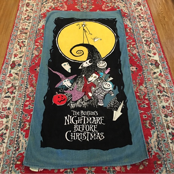 Vintage Nightmare Before Christmas Beach Towel  Original 1990’s - Picture 1 of 10